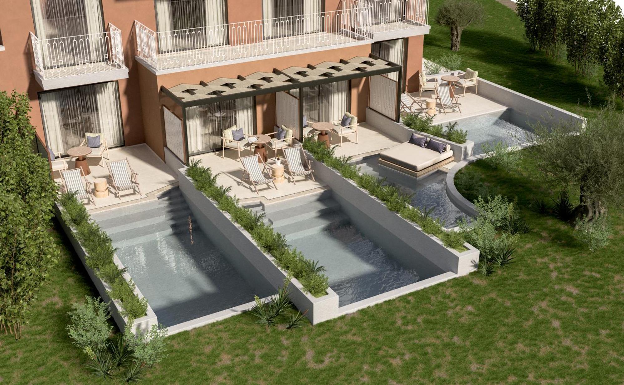 Sentido Apollo Palace Mesongí エクステリア 写真 3D rendering of a hotel