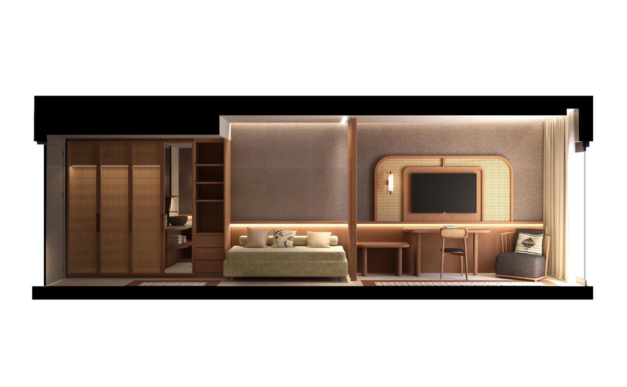 Sentido Apollo Palace Mesongí エクステリア 写真 A 3D rendering of a hotel room